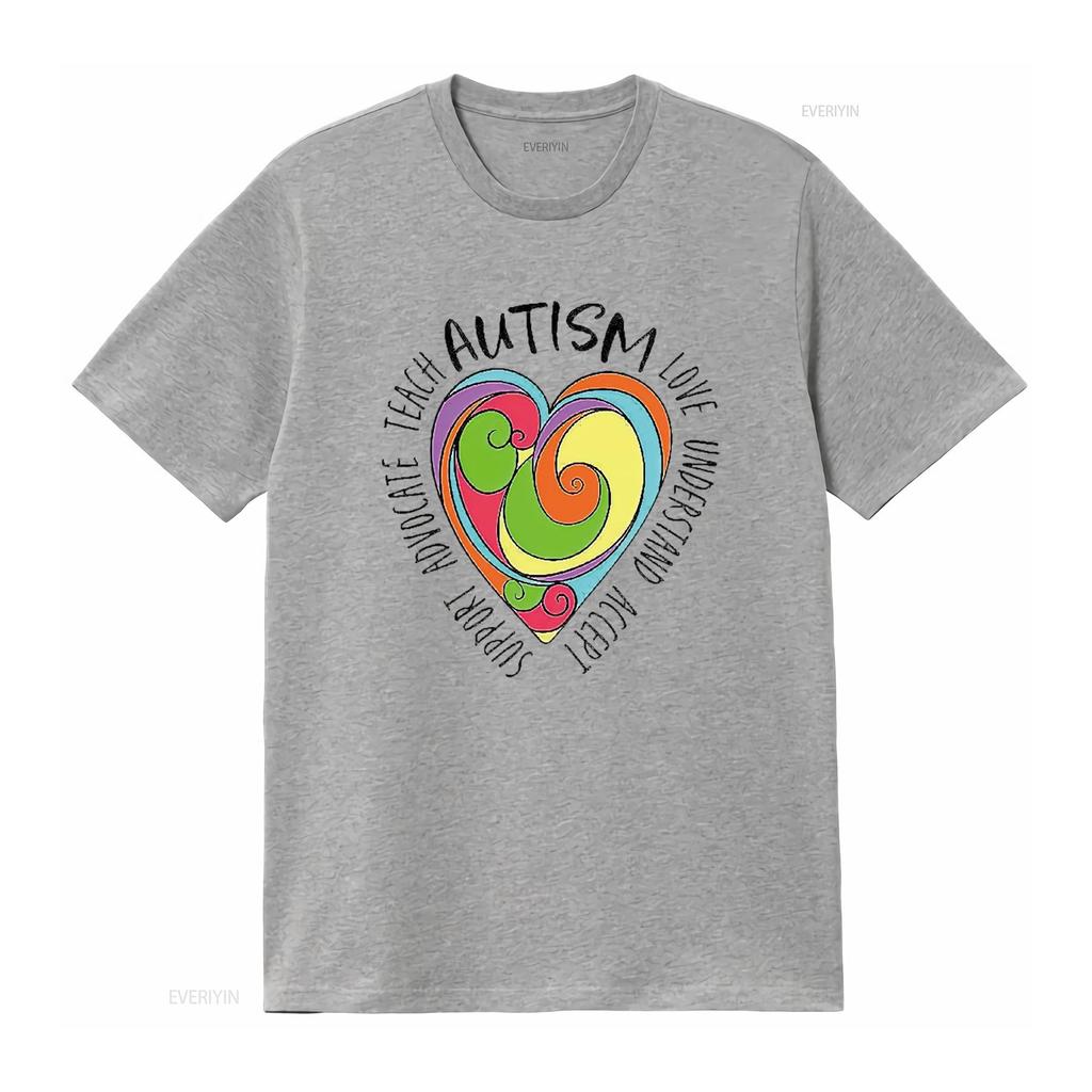 Autism Awareness Love Accept Understand Women s Plus Size T Shirt Black 2XL vintage Washed Stretched Versatile streetwear