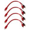 4PCS Car RCA 1 Female 2 Male Adapter Y Splitter Speaker Audio Cable 20cm Long for Device with 3.5mm