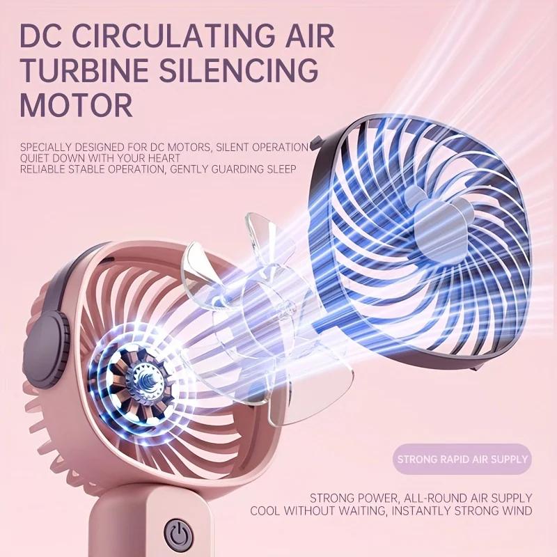 1800mah Mini Portable fan,USB Electric Fan 3 Speeds Rechargeable Portable Fan Eyelash Hand Fans for Room Camping Supplies Neck