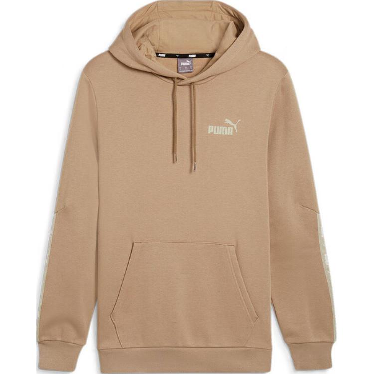 Puma Essentials Hoodie Tape FL Sports Casual Hooded Pullover Long Sleeve Sweatshirt Men Sweatshirt Dark-Khaki 678421-68