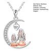 Love You Forever Moon Necklace for Women Mom Daughter Sitting On The