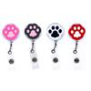 PVC Students Doctors Nurse Retractable Badge Holder Cartoon Cat Paw ID Card Holder Name Card Holder