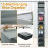 10-Shelf Hanging Shoe Organizer Non-Woven Fabric Hanging Shoe Shelves Multipurpose Foldable Shoes Container Rack Space-Saving