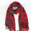 Рождественский красный клетчатый шарф женский зимний теплый ретро сеньорский новый подарочный шарф шаль студенческий