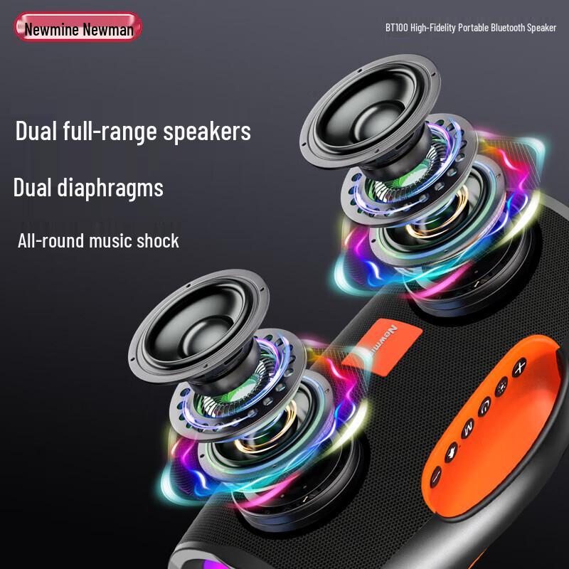 Портативная Hi-Fi Bluetooth-колонка Newmine BT100, штепсель CN (адаптер в комплекте)