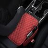 Car Armrest Mat Leather Armrest Cover Cushion with Side Storage Pockets Car Center Console Cover Car Interior Accessory for Car Truck RV SUV