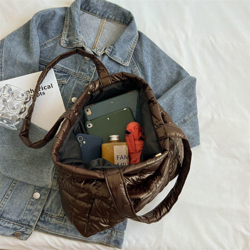 Winter Space Cotton Totes Women Large Capacity Padded Shoulder Bag