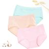 FallSweet Women Cotton Briefs Solid Middle Waist Panties Comfortable Everyday Wear Ladies Briefs