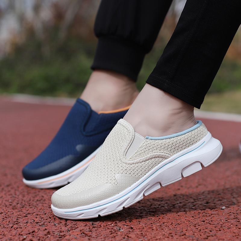 35-48 Мужские/Женские тапочки Мужские полутапочки Летние сетчатые Meter-дышащие мужские черные туфли Mueller