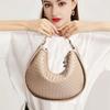 Underarm Crescent Bag, Commuting To Work, Leather, Large Capacity, Girls' High-end Shoulder Bag, Women's Portable Woven Bag
