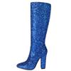 Fashion Luxury Knee High Boots Women Shoes Autumn Winter 2024 Women's Long Boot Silver Gold Blue Red Party Shoes Ladies Large Size 45