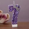 Handmade Purple Crown Number Candles (0-9) for Birthday, Princess Cake, or Anniversary Celebrations