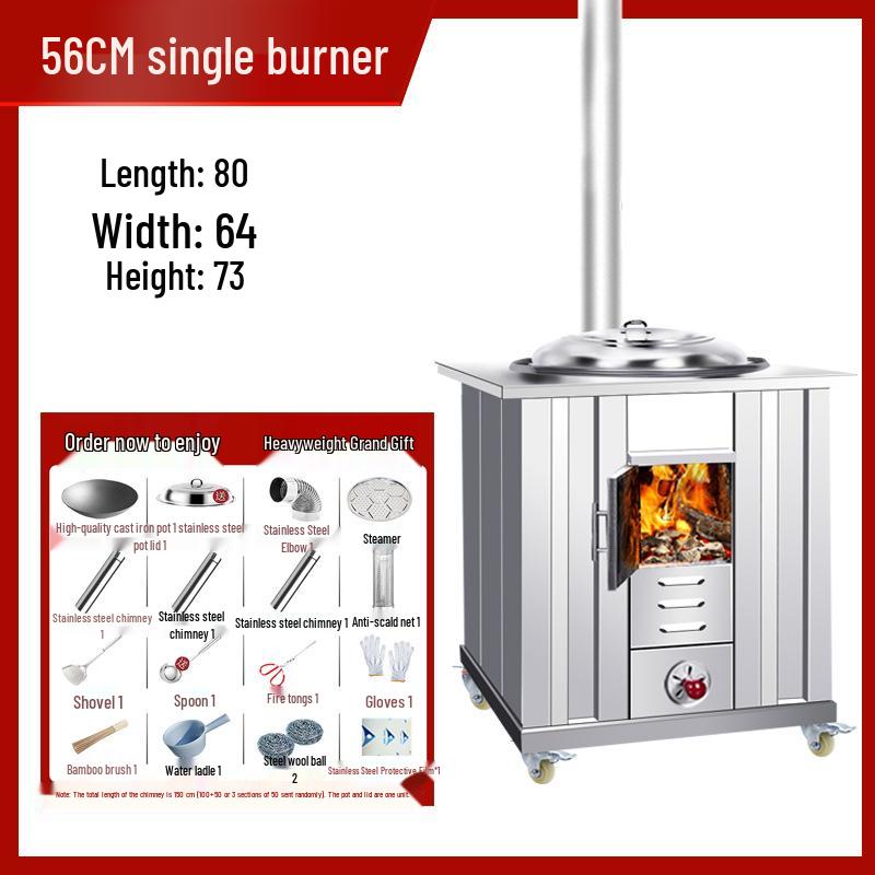 Portable Stainless Steel Wood Stove for Outdoor Cooking