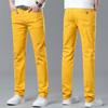 Летние стрейчевые джинсовые брюки для мужчин прямого кроя, узкого силуэта, универсальные повседневные брюки, новинка, длинные джинсовые брюки