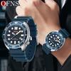 OFNS Простые кварцевые часы Мужские Водонепроницаемые Ночная подсветка Календарь Часы Силиконовый ремешок Модные Повседневные Мужские Наручные часы