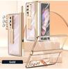 Магнитный шарнир гальваническая рамка прозрачный чехол для Samsung Galaxy Z Fold 4 чехол с закаленным стеклом S Pen кронштейн