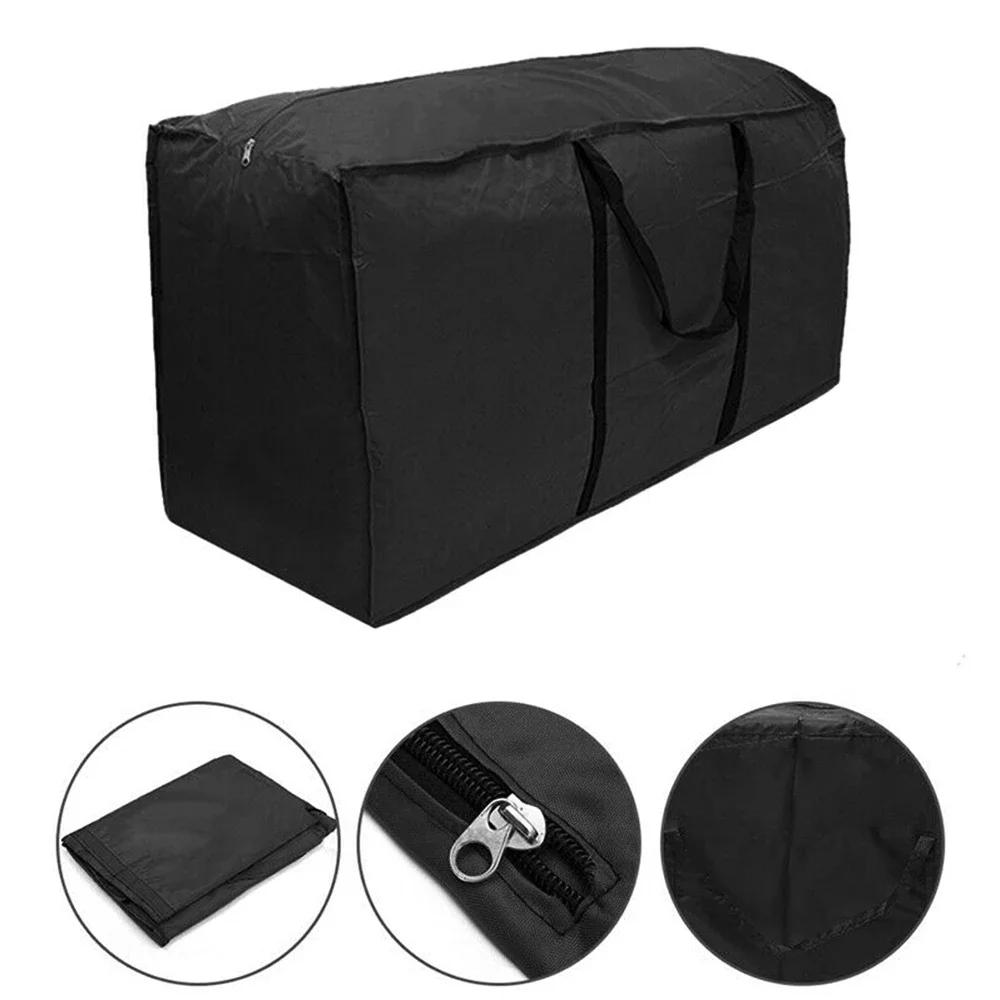 210D Oxford Cloth Garden Furniture Cushion Storage Bag Waterproof Heavy Duty Rip Resistant Furniture Protective Cover Organizer