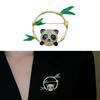Practical Sturdy Alloy Panda and Bamboo Brooch with Modern Oriental Styles for Fashionable Women Daily Use Casual Wear