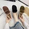 Low Top Woolen Cotton Shoes Women 2024 Autumn and Winter New Flat Comfortable Soft Sole Large Size Cotton Shoes