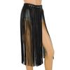 Women Ladies Fashion Faux Leather Adjustable Hippie Boho Waistband Long Fringe Tassel Skirt Belt