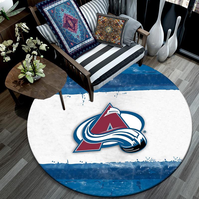 Colorado Avalanche2 Round Area Rug,Carpet Rug for Living Room Bedroom Sofa Playroom Decor,Non-slip Floor Mat