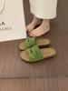 BEI LI XUAN Retro Mori Cross-strap One-word Slippers for Women's Summer Outer Wear Thick-bottomed Casual Beach Women