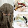 Korean Simple Frosted Banana Ponytail Hair Clips Small Flowers Ponytail Holder Back Head Banana Clip Plum Blossom Twisted Clip
