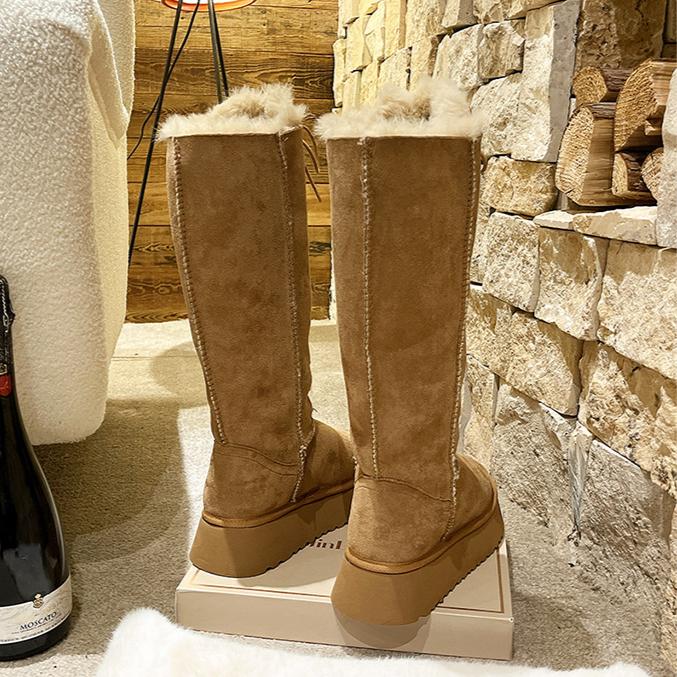 Женские зимние ботинки с толстой подошвой и металлической пряжкой в стиле ретро, увеличивающие рост, для осени и зимы, изготовленные из матовой кожи и плюша, теплая хлопковая обувь