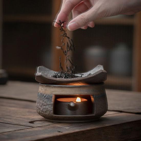 Керамическая грелка для чая, свечная плита для подогрева с подставкой для чайника, диффузор для ароматерапии для подогрева чая, раскрытия аромата, домашний офис, декор для медитации