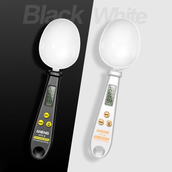 1 Набор 2-в-1 Многофункциональная ложка-весы ЖК-дисплей Точный зонд из нержавеющей стали Весы для измерения твердых и жидких ингредиентов