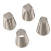 4Pcs Seamless Square Round Icing Piping Nozzle Stainless Steel Piping Tips Set Cupcakes