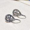 Серьги-кольца Huitan Waterdrop с круглым искусственным жемчугом, изысканные серьги для женщин, свадебные украшения с блестящими кубическими цирконами