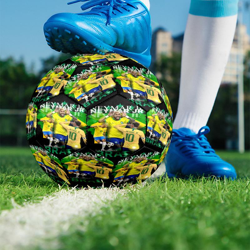 Neymar Jr Print Size 5 Soccer Ball, PU Wear Resistant Football for Match Training and Daily Practice, Birthday Gift for Soccer Fans