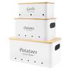 3Pcs Set Onion Garlic Potato Storage Box Carbon Steel Multipurpose Vegetable Keeper Containers with Vent Hole for Vegeatables
