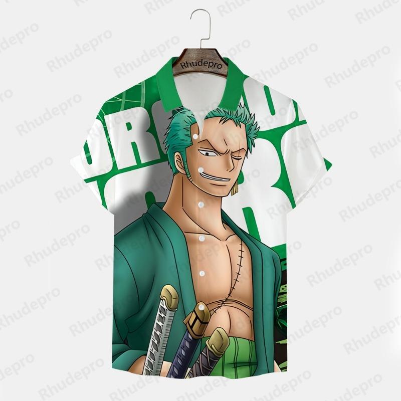 Men's Shirt Printed Y2k Harajuku Style Goku 2024 Trend Anime Short Sleeve Clothing New T-shirts Tops