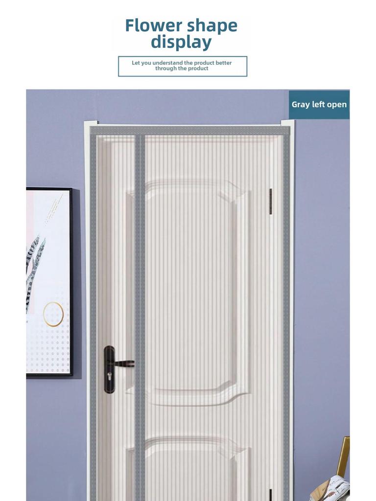 Магнитная москитная штора, открывающаяся вбок — сетка на липучке без сверления для спальни, самозакрывающаяся защита от мух и насекомых.