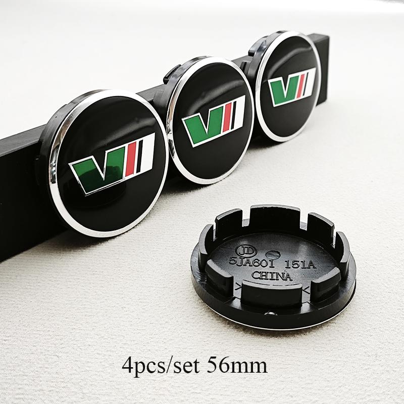 DDWO5 4Pcs 56/60mm Car Wheel Hub Caps Cover Rim Logo V Badge For Skoda fabia octavia Rapid kodiaq superb 3 A4 A5 Mk3 karoq Accessories