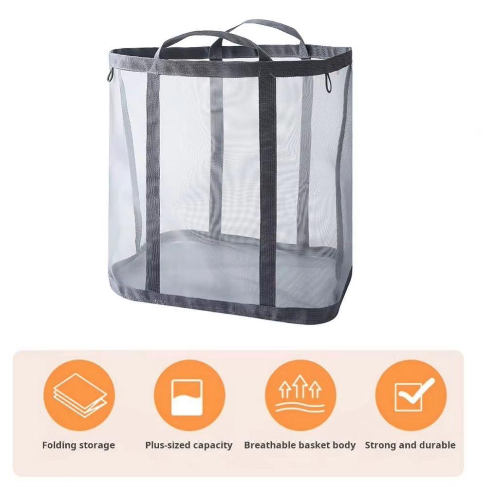 with Handle Dirty Clothes Organizer Wall Mounted Mesh Laundry Hamper  Household