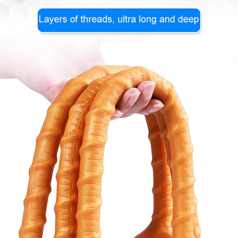 Длинный Глубокий Анальный Дилдо Массаж Простаты Пробка для Кишечника Секс-Игрушки для Женщин/Мужчин Мастурбатор Длинная Анальная Пробка Спиральная Анальная Пробка