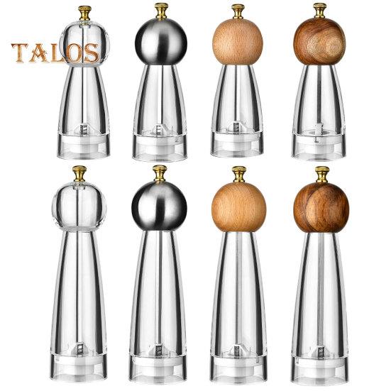 Машинка для специй, нескользящая ручка, абразивный материал, видимый дизайн, практичная портативная мельница для перца 6/8 дюйма, солонка, кухонный инструмент, кухонный гаджет