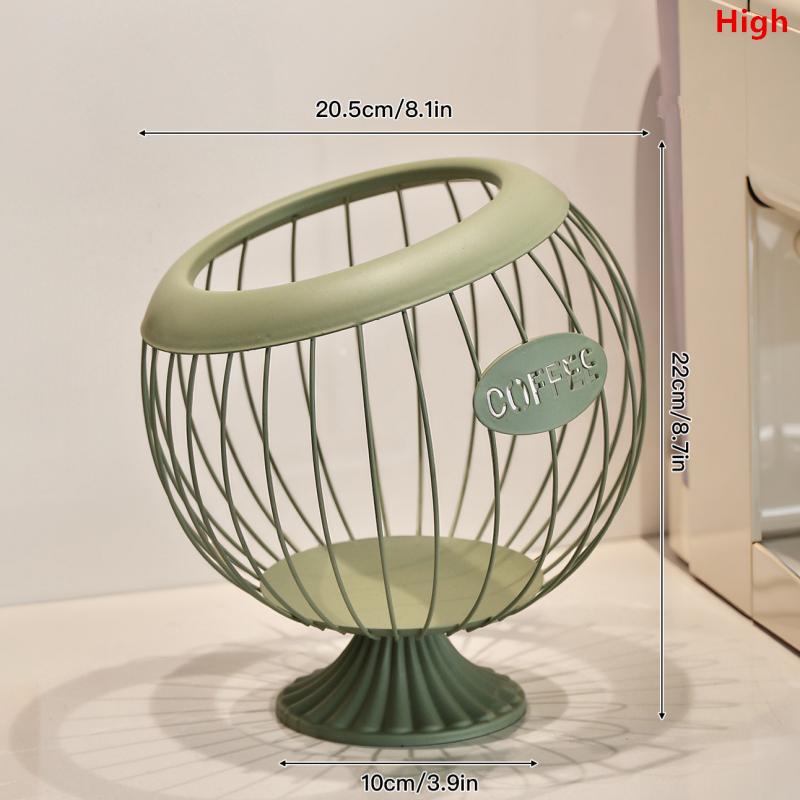 Iron Wire Coffee Pod Holder Large Capacity Basket for Kitchen Countertop Coffee Station Organization