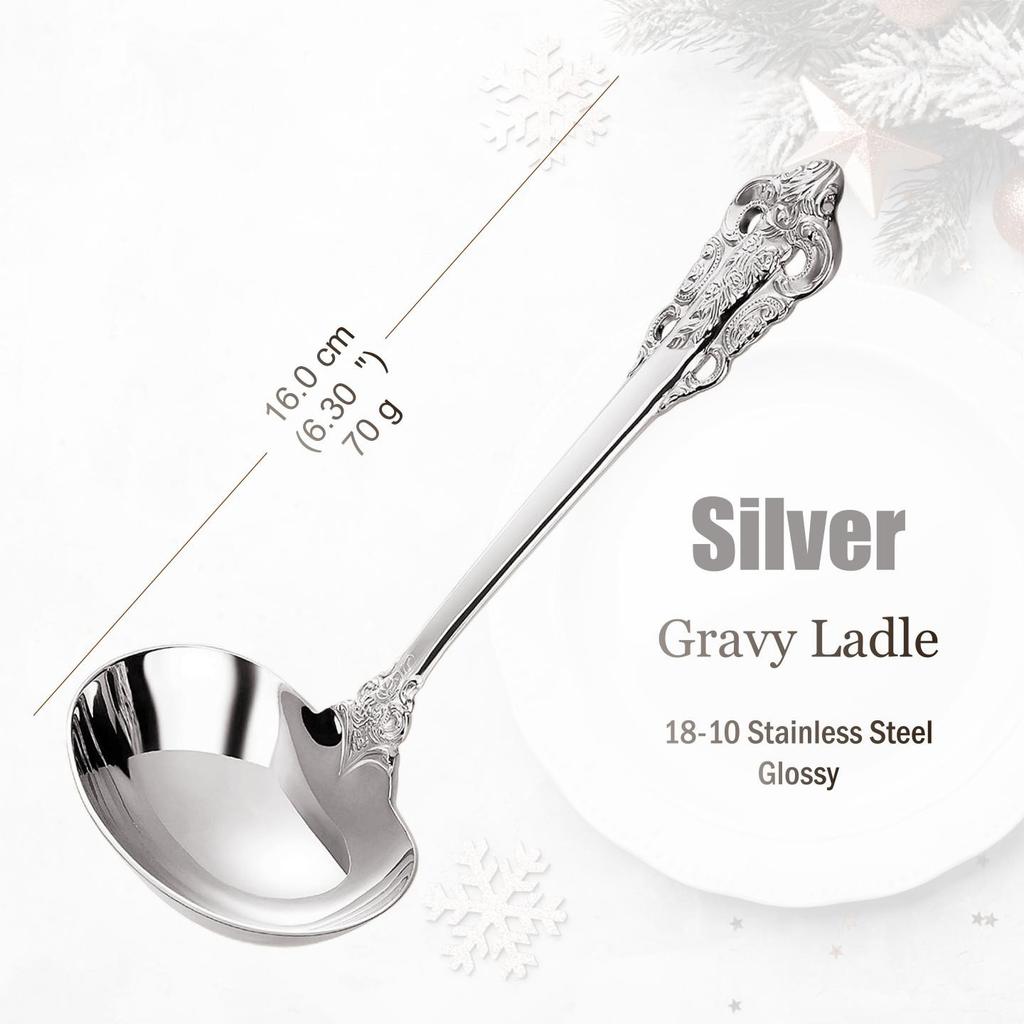 Набор столовых приборов из нержавеющей стали серебристого цвета, винтажные столовые приборы, ручки с полостью, столовое серебро для свадьбы, барокко, 18/10, глянцевое золото