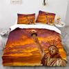 Luxury New 3D Print Statue of Liberty Duvet Cover King Microfiber World Famous Building Bedding Set New York Landmark Cityscape