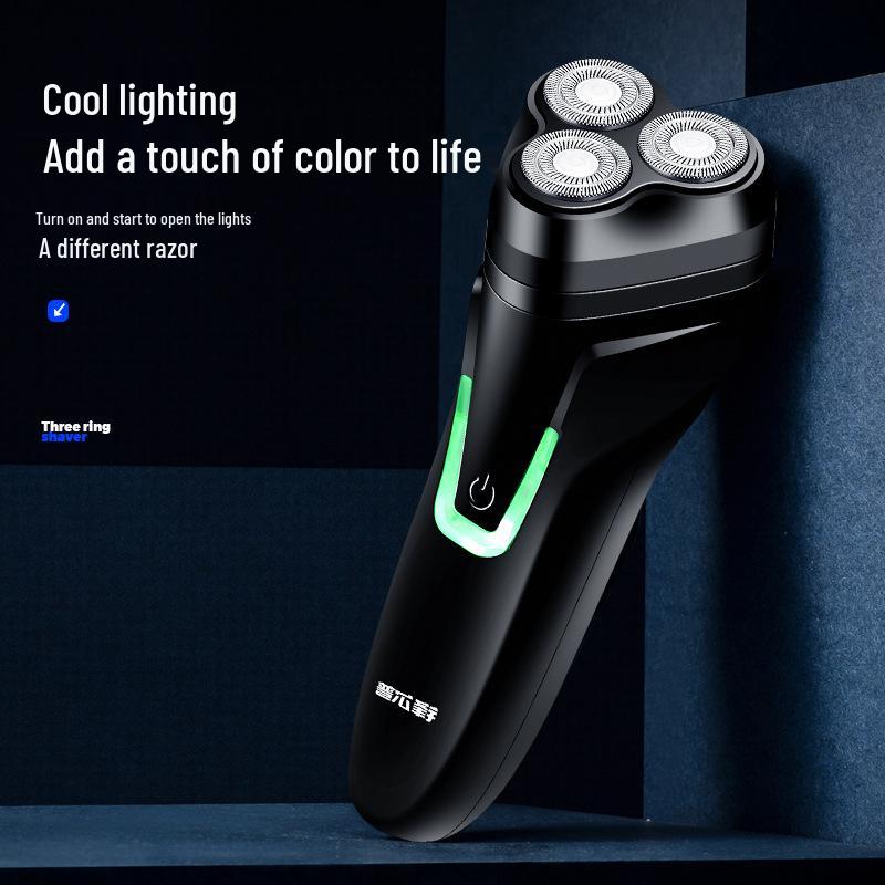 New Magnetic Men's Three-Head Electric Shaver with Car Charging Feature, Rechargeable Razor