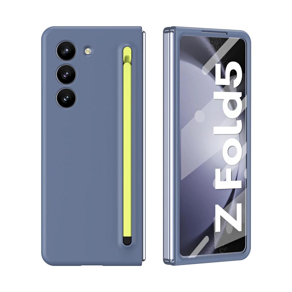 Luxury Matte Case for Samsung Galaxy Z Fold 5 4 3 2 Liquid Silicon Armor Shockproof Full Screen Protector Cover S Pen