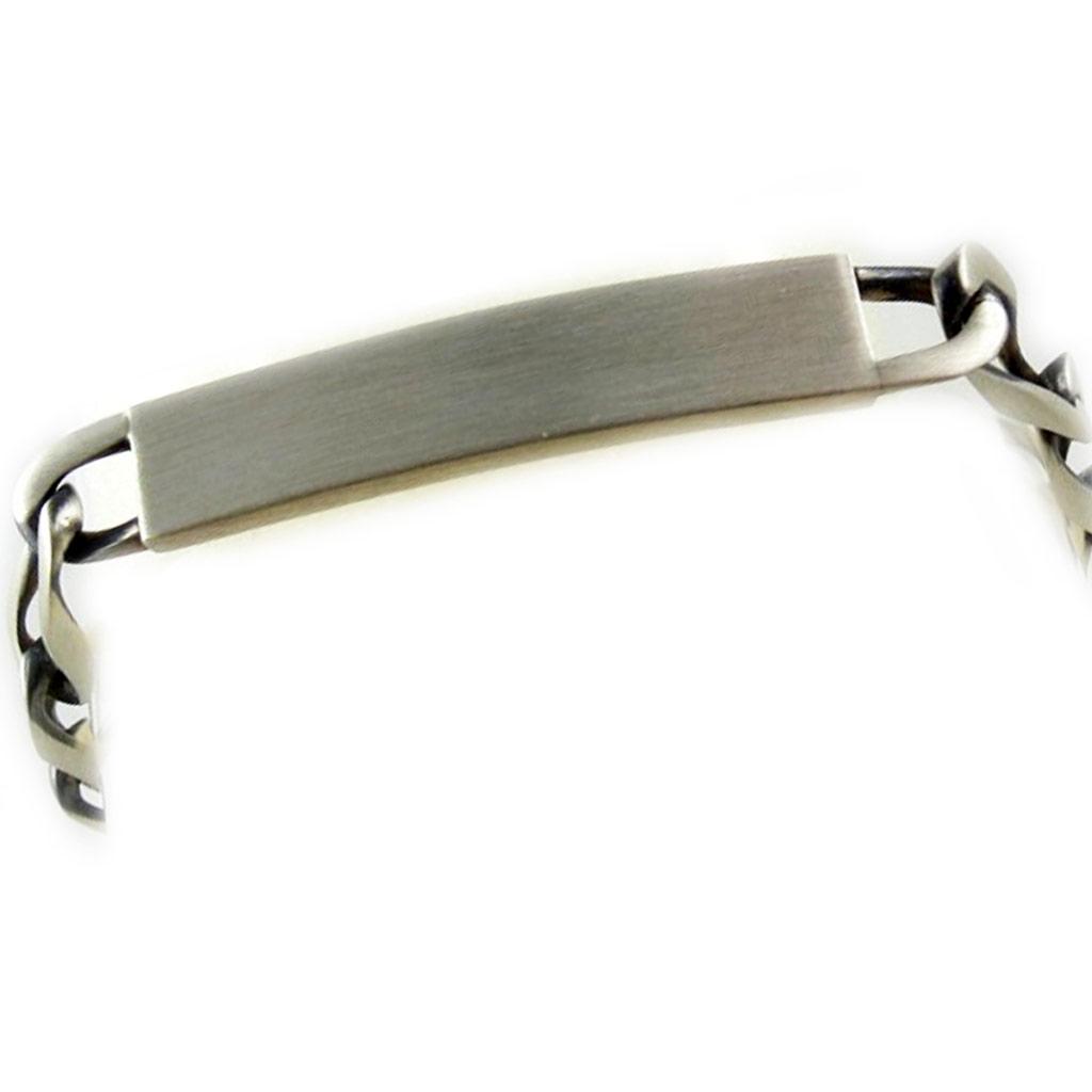 Altesse [L1733] - Aged Silver 'Identity' Bracelet 20 Cm 7 Mm