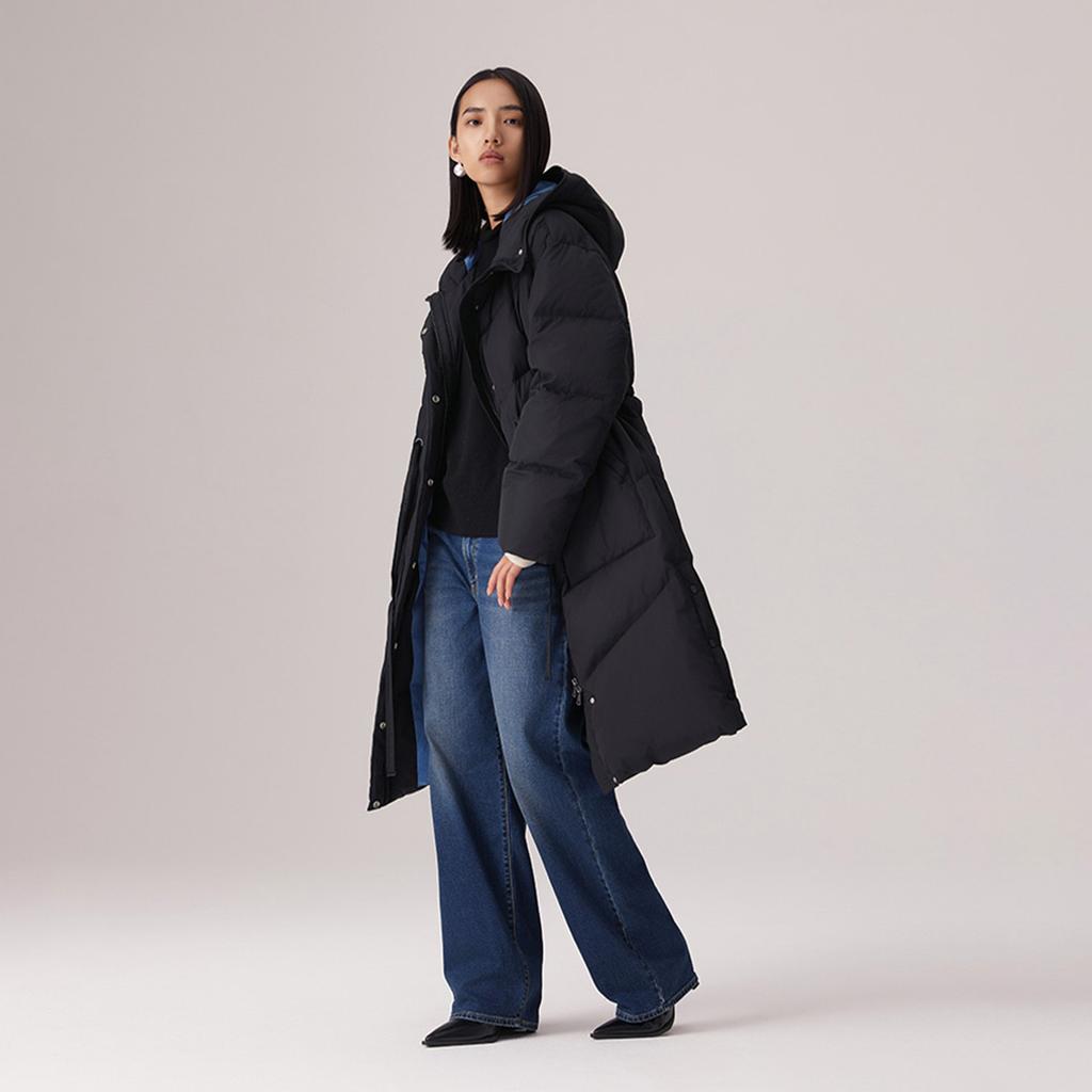 Levis Зимняя теплая серия Стильный универсальный расслабленный длинный пуховик Женская верхняя одежда 0051G-0002