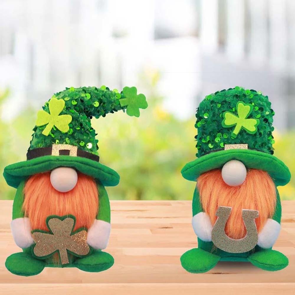 Crafts Leprechauns Doll Ornament Creative Plush Green Figurine Easter Day Ornament Shop