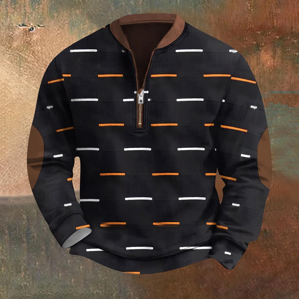 Мужская повседневная толстовка в стиле ретро с градиентным принтом