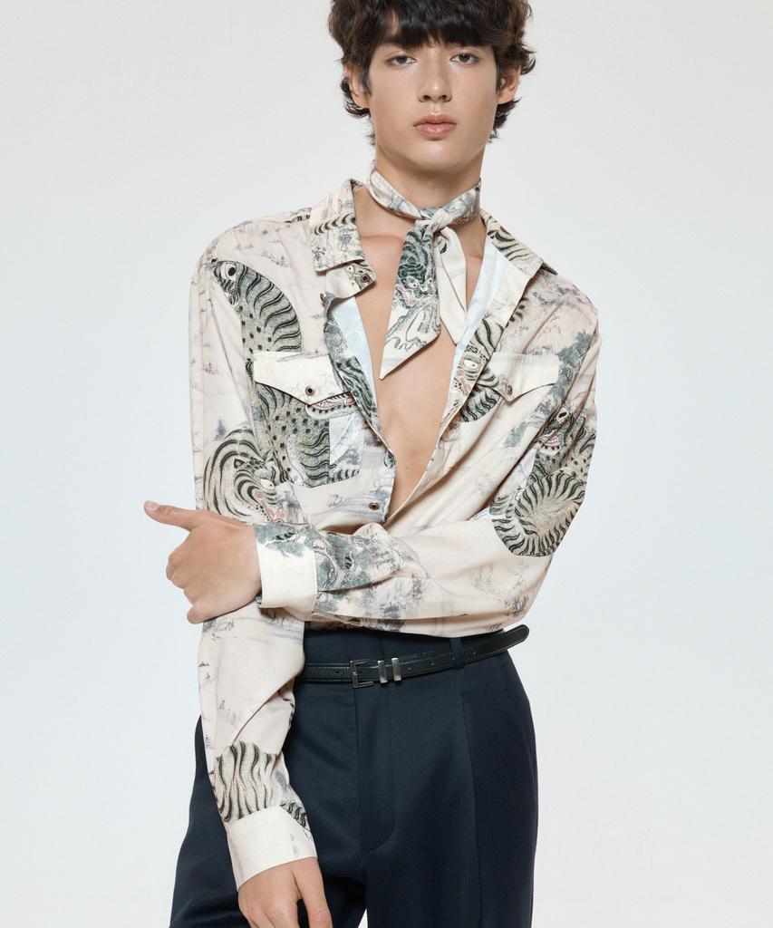 UNTAGE Minhwa Print Western Shirt (Unisex)_Uts-Fs63
